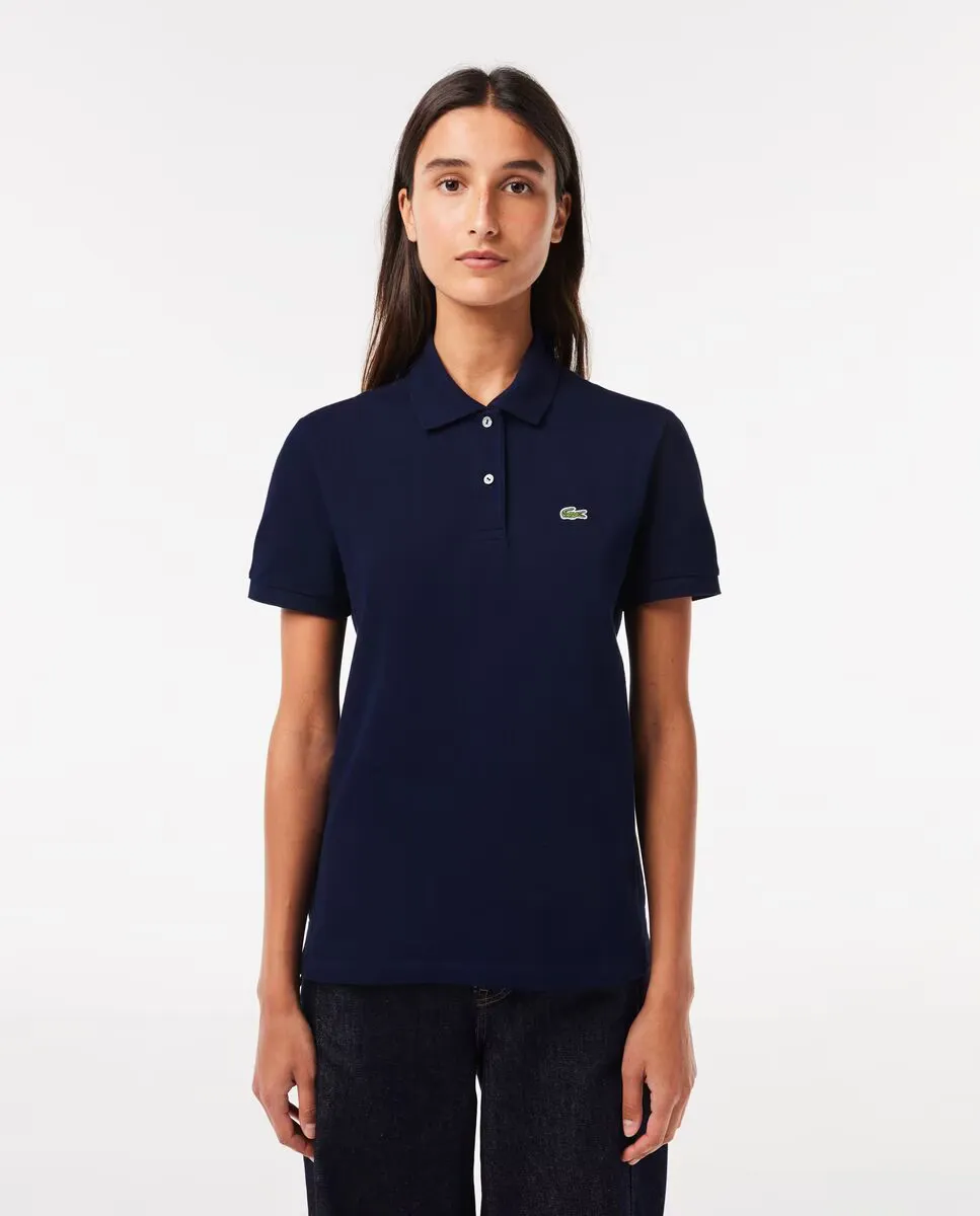 

Женская поло Regular из мягкого минипике с коротким рукавом Lacoste, темно-синий