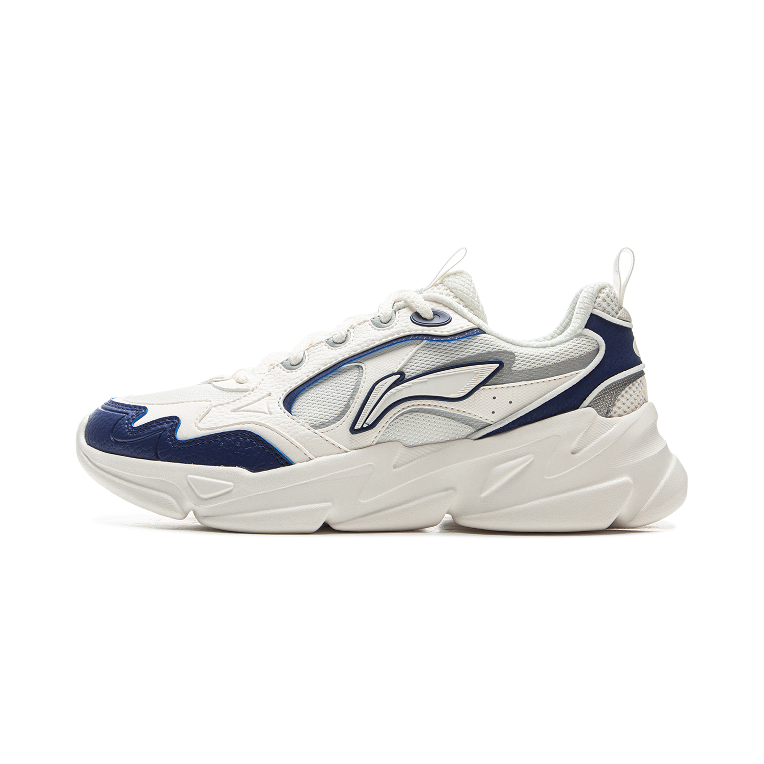 

LINING Низкие массивные кроссовки Clouds Cushioning с противоскользящей подошвой и износостойкой поддержкой, мужские, белые, синие