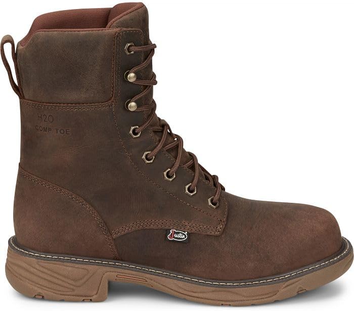 Мужские ботинки Justin Boots SE469 RUSH 8 с водонепроницаемым носком Nano Comp, коричневый — фото 2