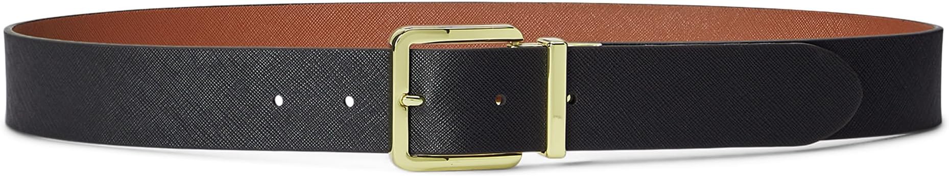 

Женский двусторонний кожаный ремень с сетчатой отделкой Lauren Ralph Lauren, Black/Lauren Tan