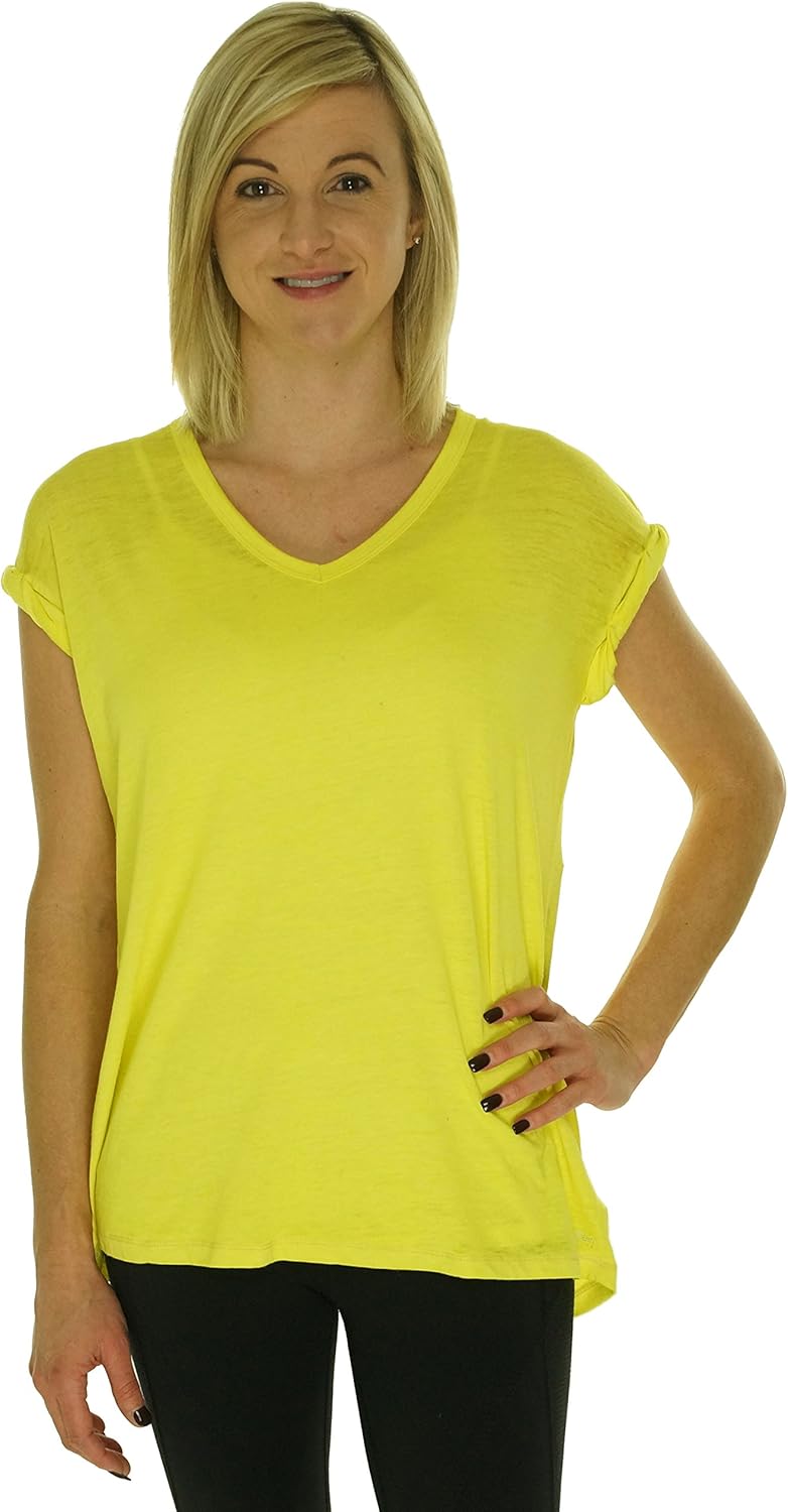 

Женская футболка Calvin Klein Burnout с V-образным вырезом, Marigold