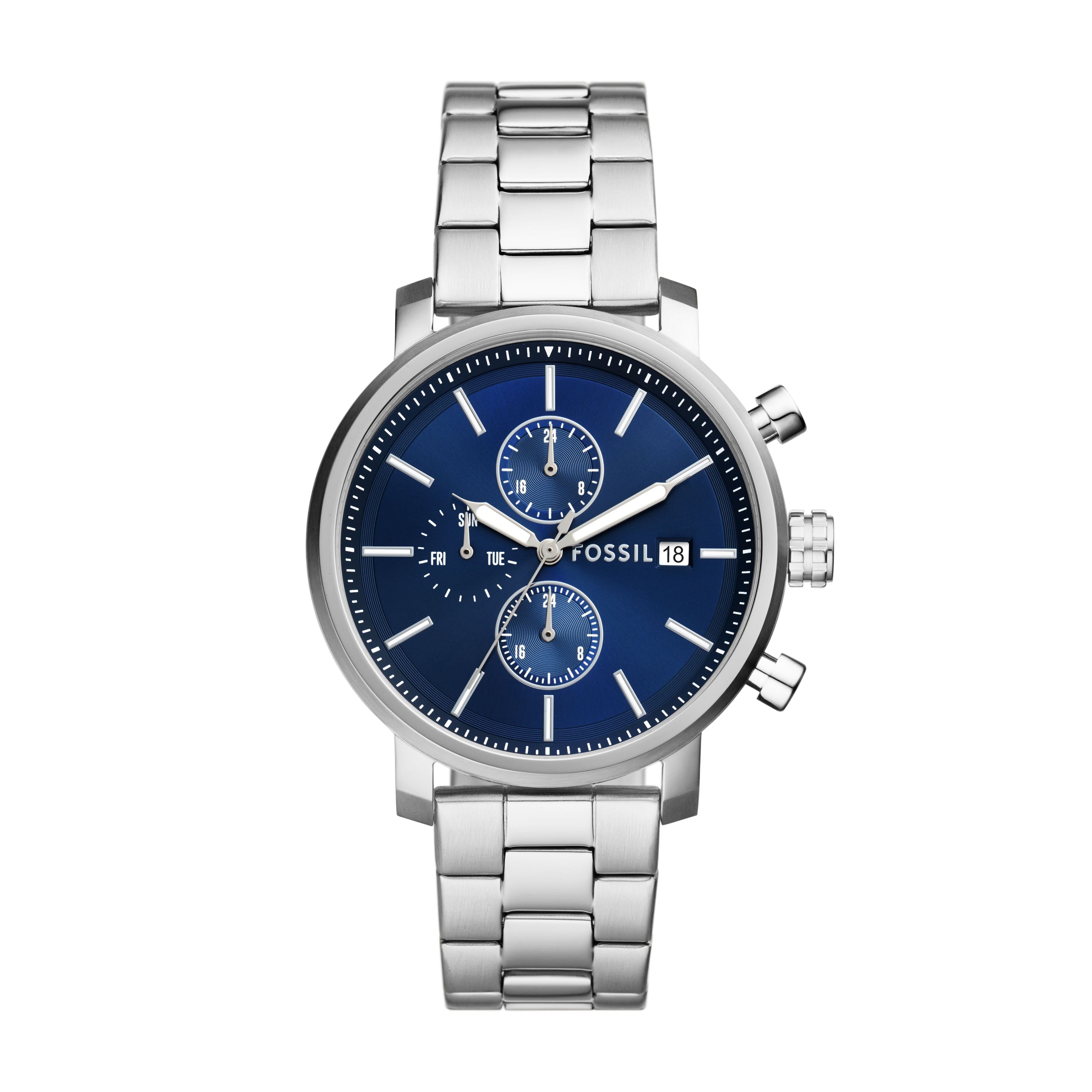 

Мужские многофункциональные часы Fossil Rhett из нержавеющей стали, серебряный