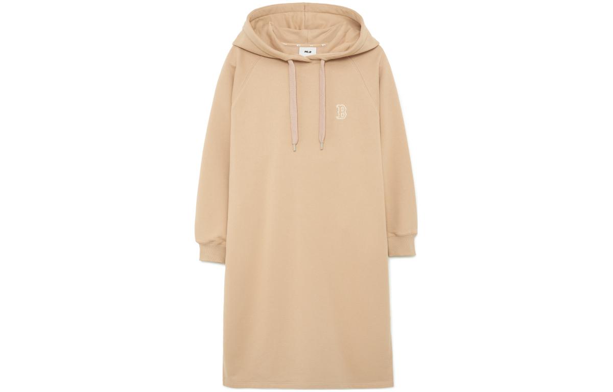 

Длинное платье с длинными рукавами женское хаки MLB