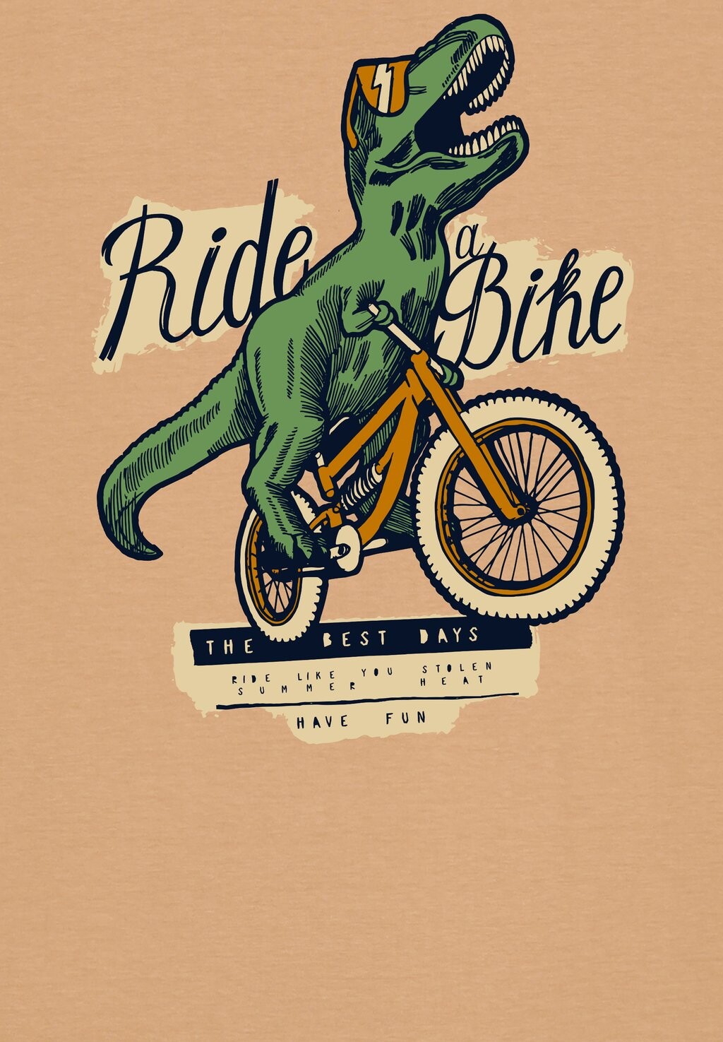 

Футболка с принтом T-REX FAHRRAD watapparel, бежевый