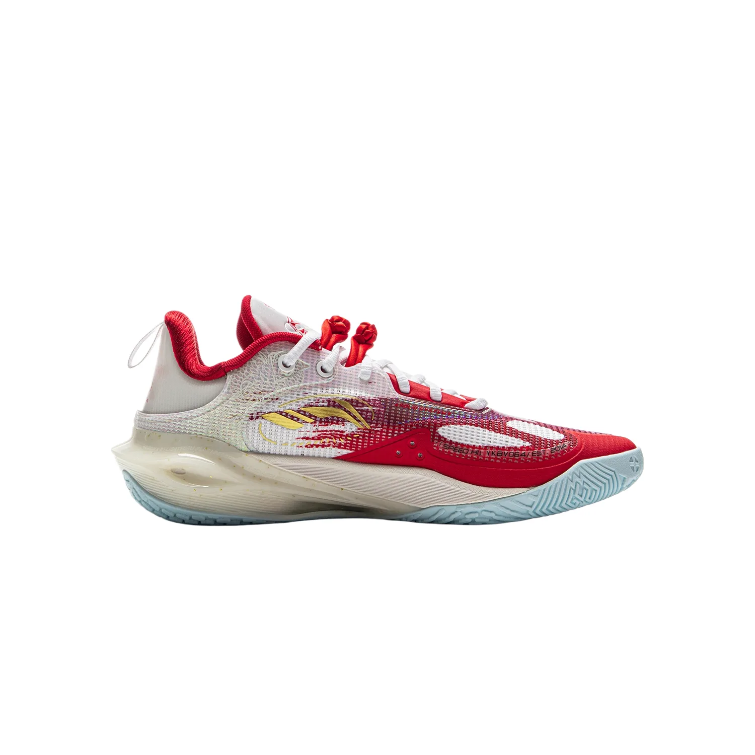 Детские баскетбольные кроссовки LPL Li-Ning YOUNG с противоскользящей подошвой, амортизацией и устойчивостью к истиранию YOUNG, Standard White/Honor Red — фото 4
