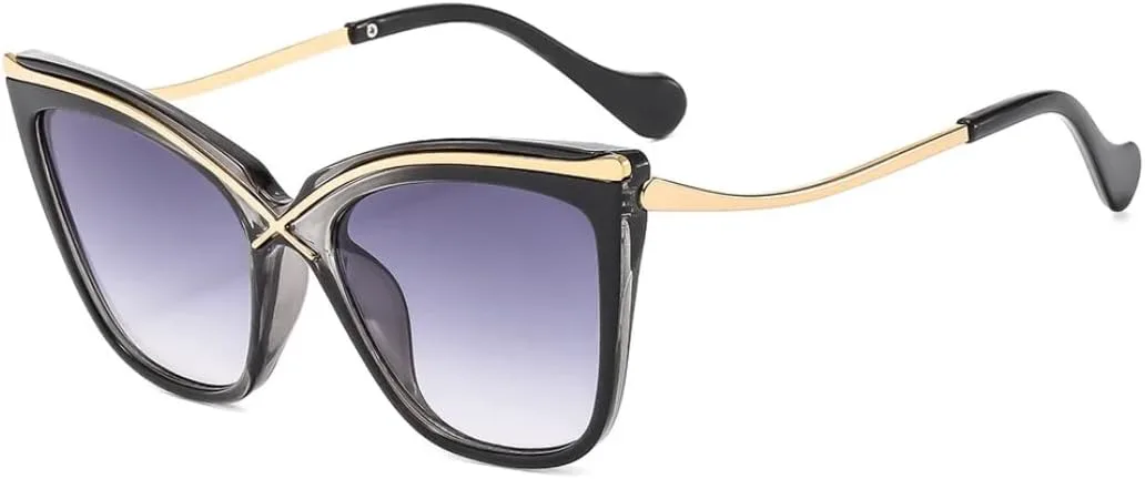 

Женские солнцезащитные очки «кошачий глаз» в винтажном стиле с градиентным переходом цвета, роскошная оправа, защита от УФ-излучения UV400 HHZZYVY, Gray