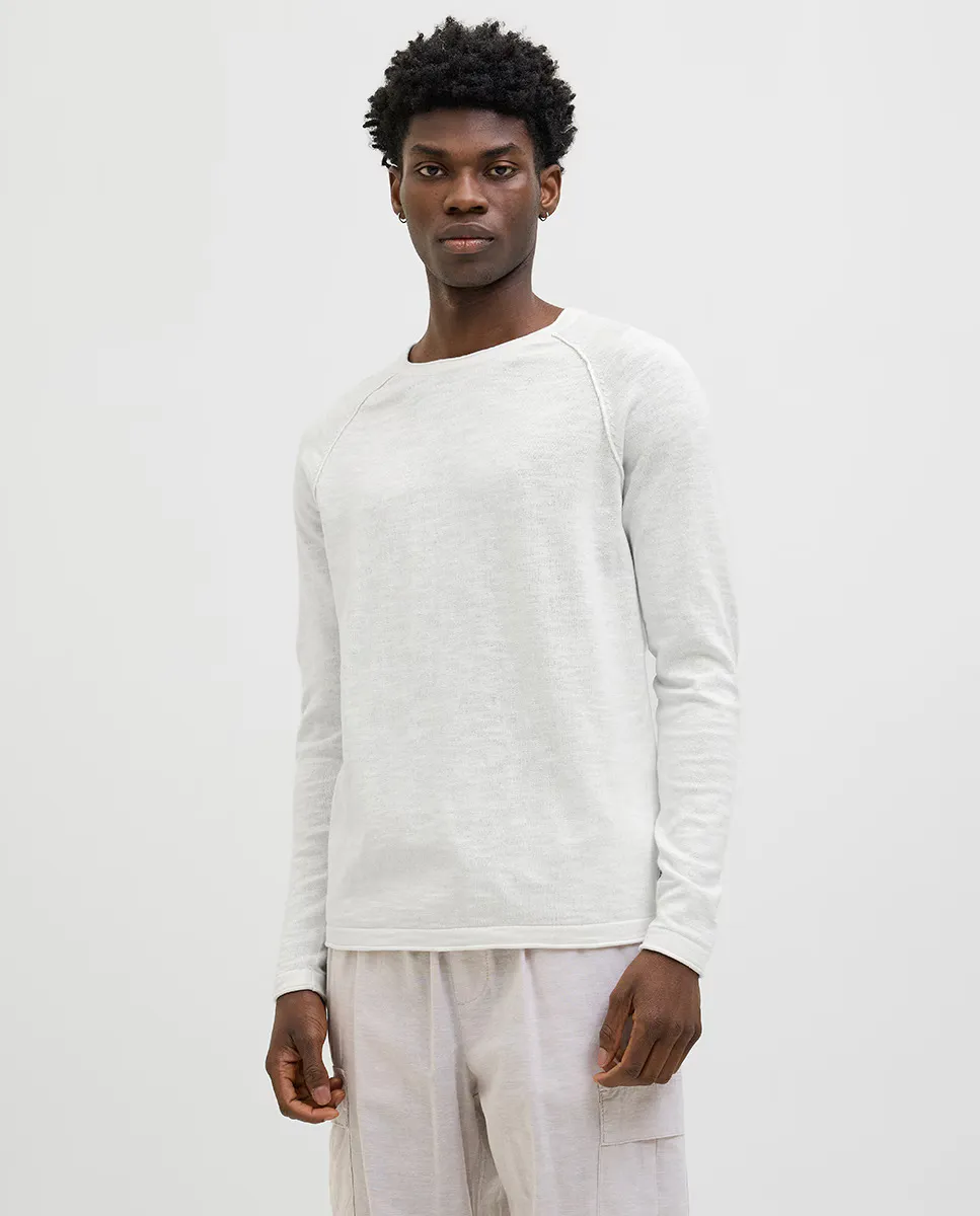 

Мужской вязаный свитер прямого кроя с длинными рукавами Jack & Jones, белый