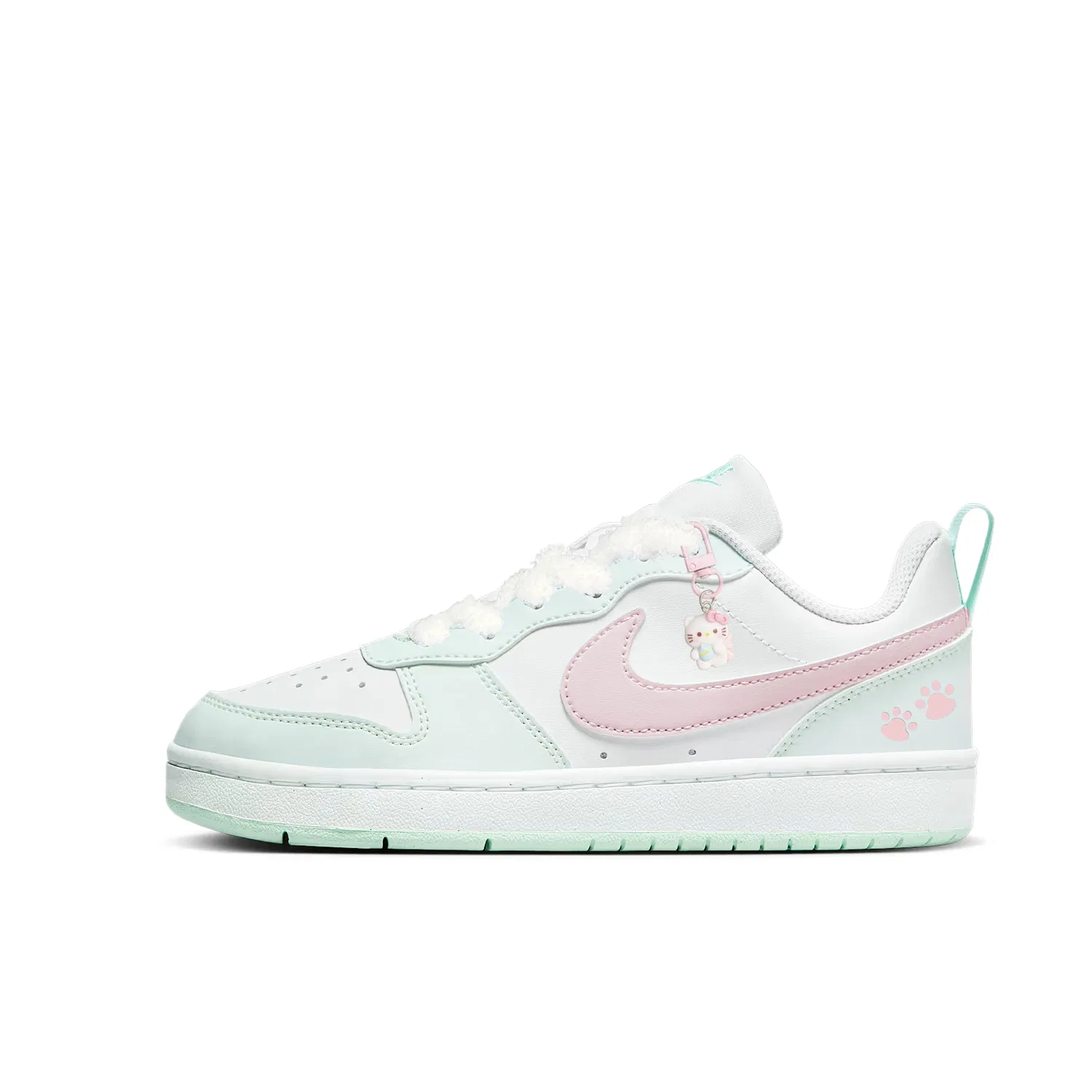 Кроссовки для скейтбординга Court Borough Peach Blossom Cat Paw Low top Kids', цвет Mint Pink, для подростков Nike
