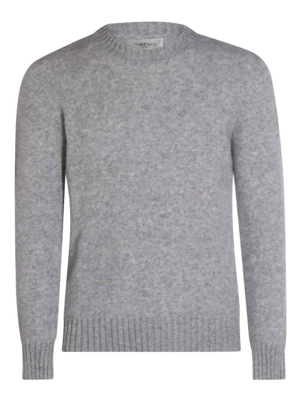 

Свитер с круглым вырезом и ребристыми манжетами Piacenza Cashmere, серый