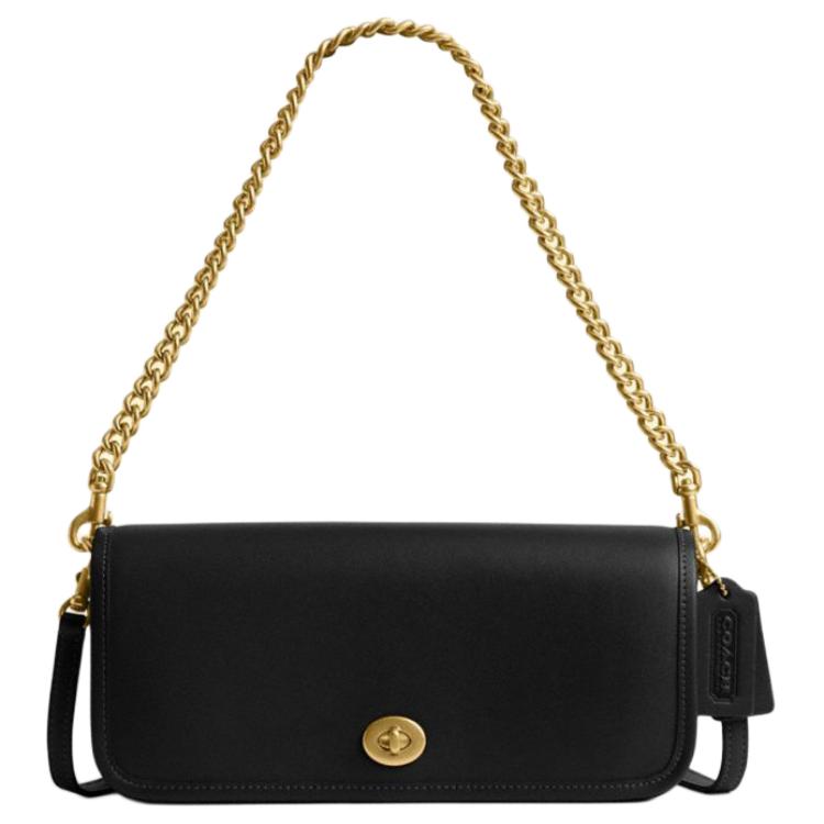 

Коуч Кожаная сумка через плечо Dinky Cow среднего размера женская черная