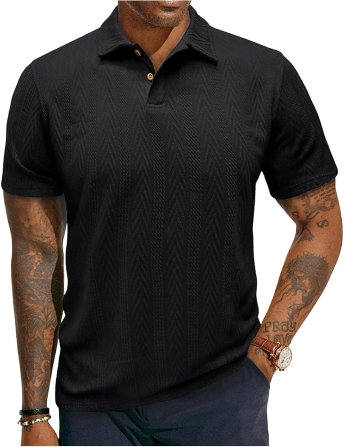 

Мужская хлопковая футболка Henley для лета