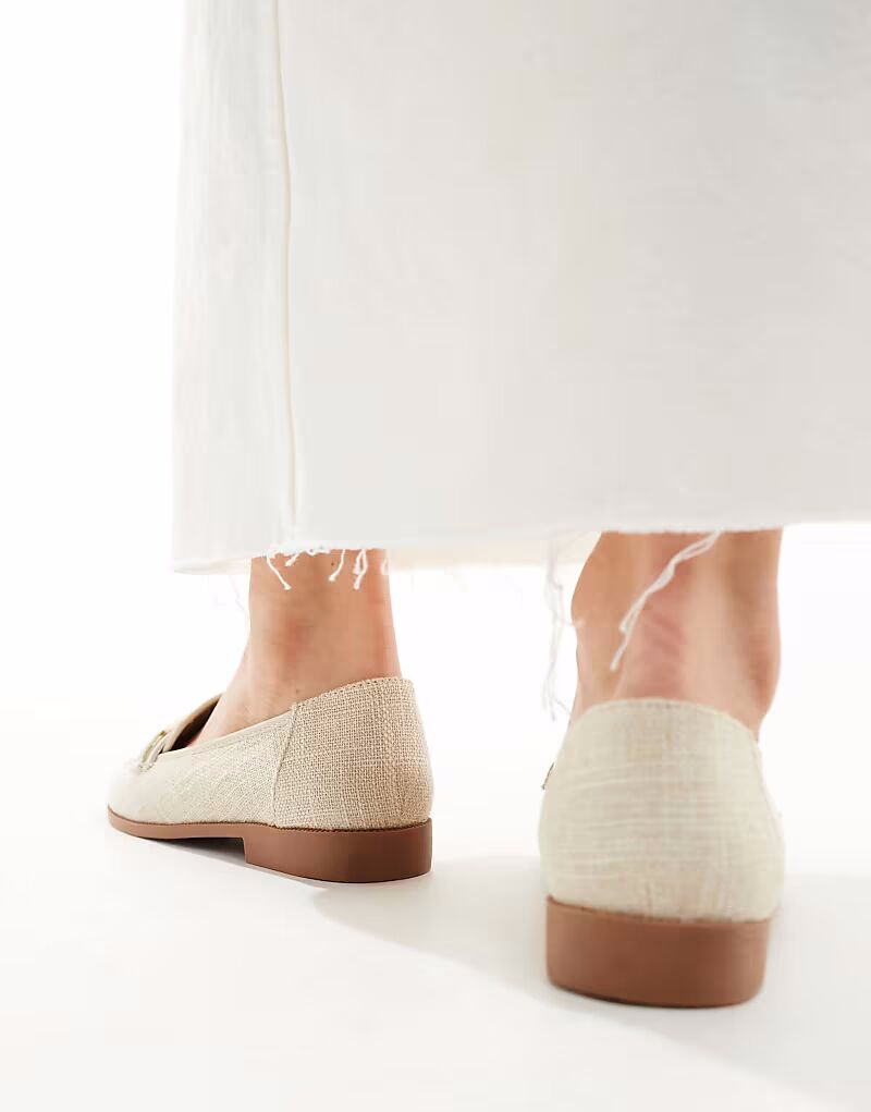 Туфли-лоферы Verity ASOS DESIGN Wide Fit на плоской подошве с отделкой из натуральной ткани — фото 3