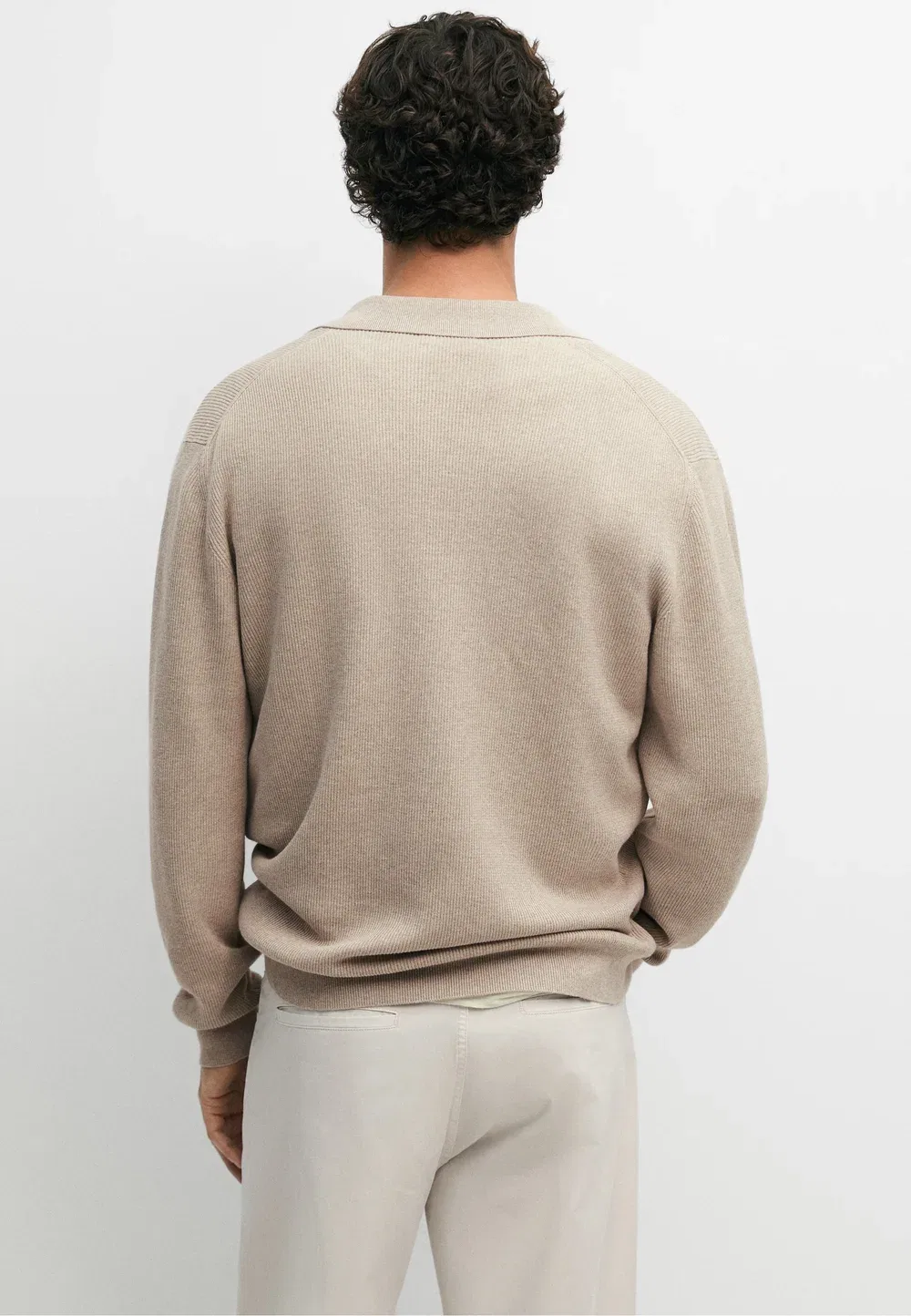 Кардиган из 100% хлопка с карманом - кардиган Massimo Dutti, Beige — фото 3