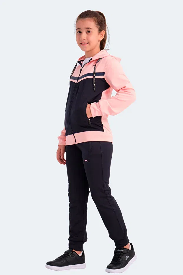 Детский спортивный костюм для девочек с длинным рукавом Slazenger, Navy Blue / Pink