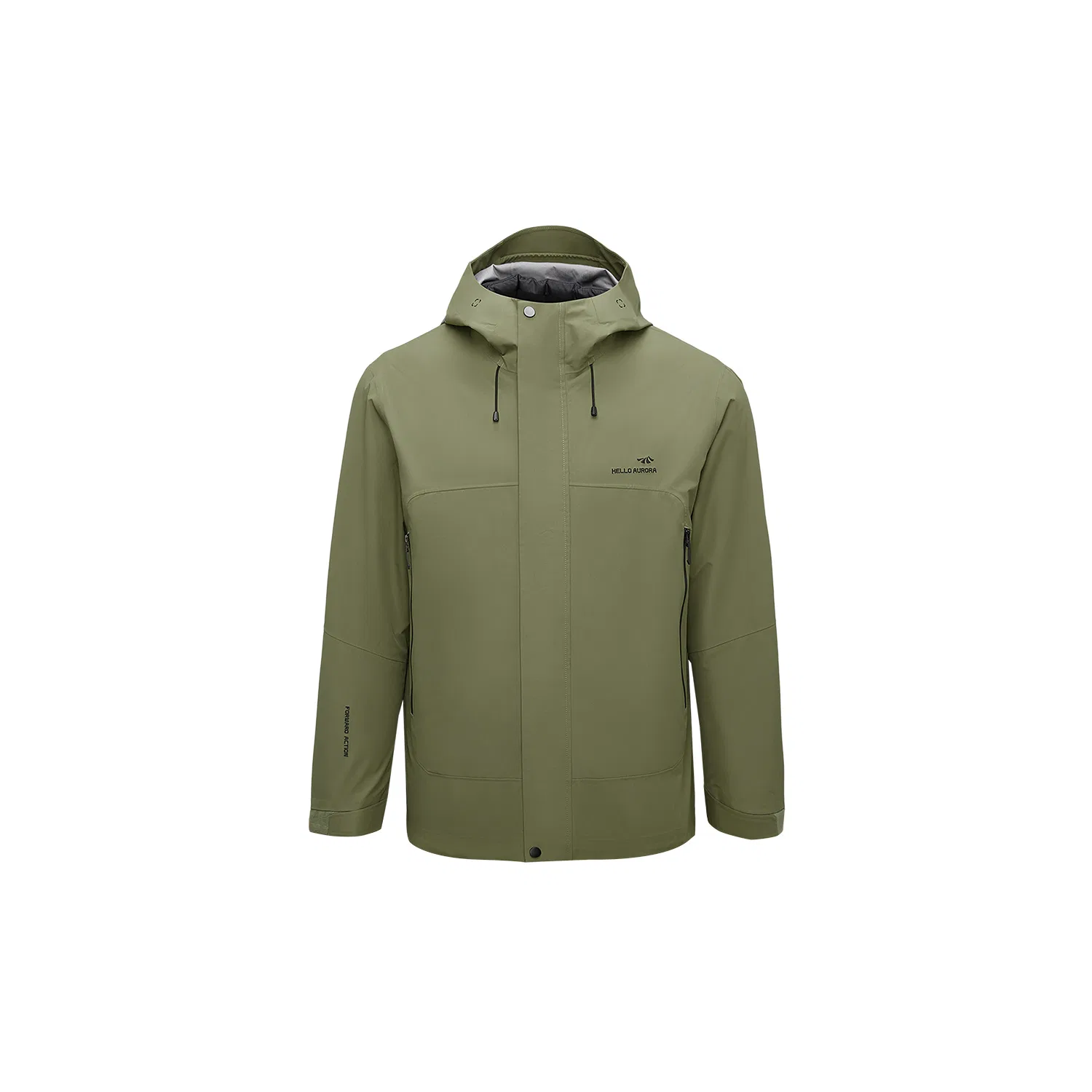 Детский пуховик с капюшоном, съемный внутренний слой, HLA, Medium Green 85