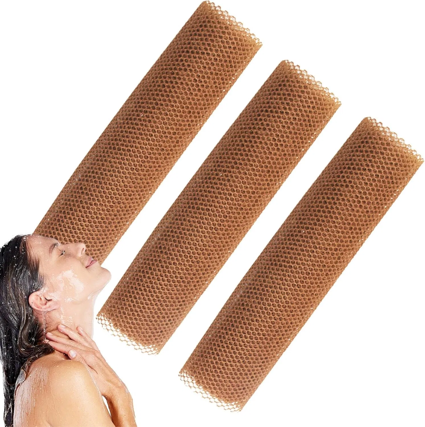 Сетчатая мочалка для душа, African Net Sponge, 3 шт, Nylon, Kaffee Generisch