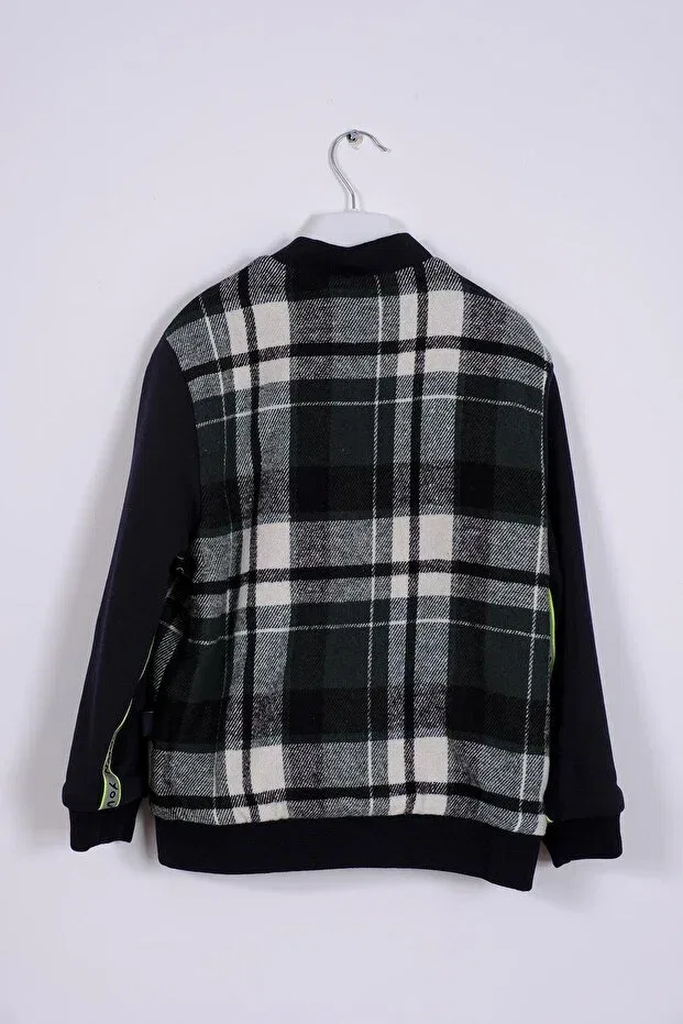 Детское пальто для мальчиков с принтом Double Sided Boy's Lumberjack College Coat Doctor Junior, Зеленое — фото 4