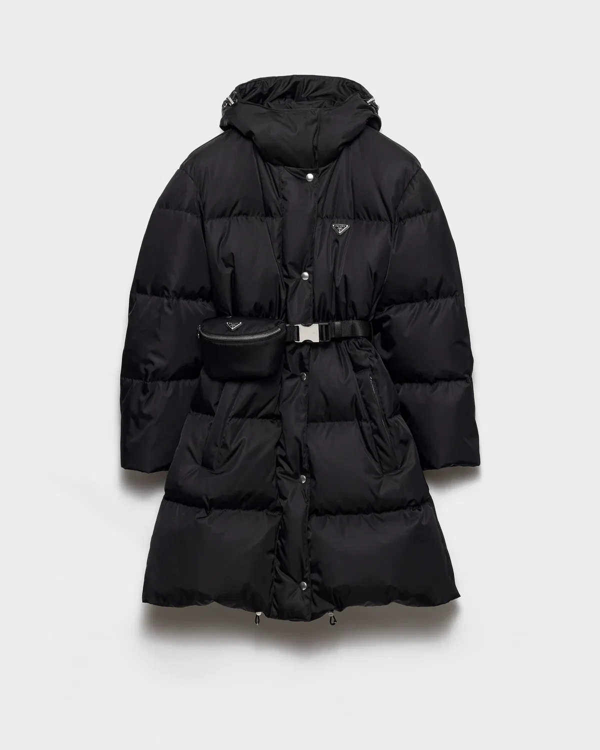 Пуховик из переработанного нейлона (Re-Nylon) Prada, черный