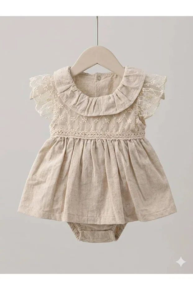 Детское платье для девочек кружевное Summer Dress Kapsülbebek, Ecru