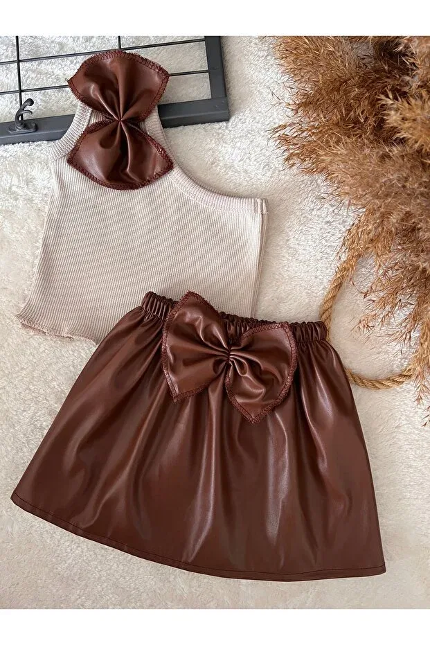Детский комплект для девочек полосатый Bahnur, Brown