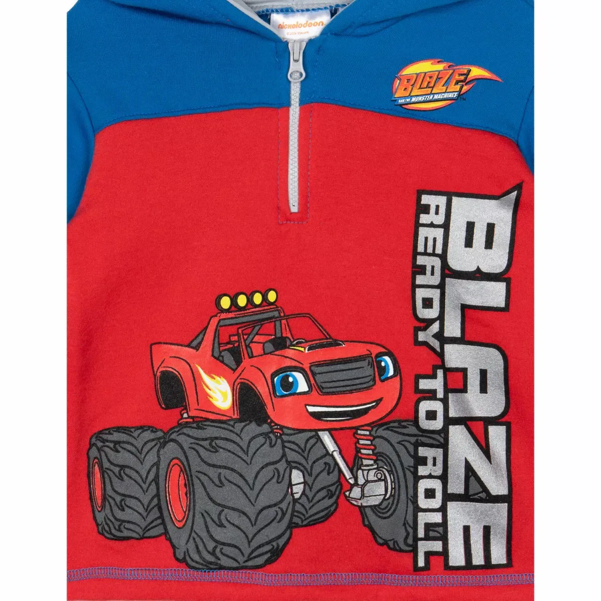 Детское худи на молнии с принтом Blaze and the Monster Machines Nickelodeon, Red — фото 4
