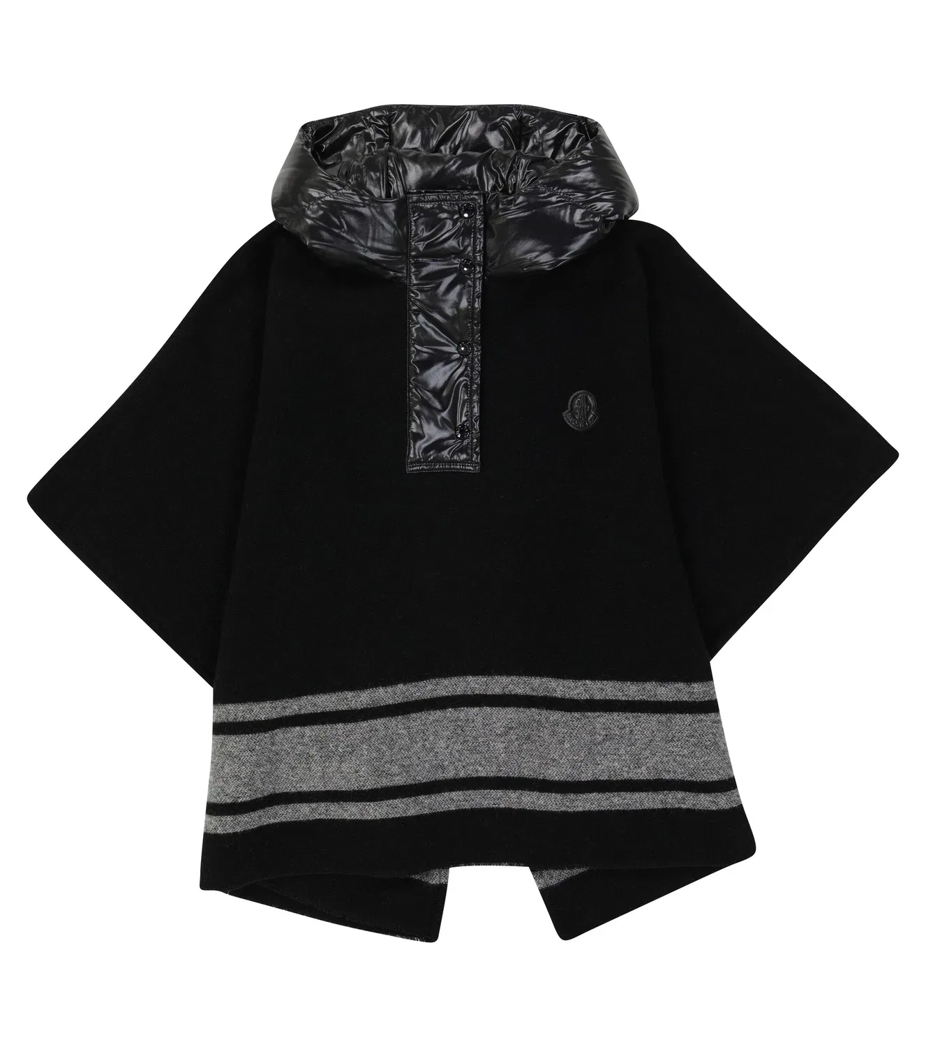 Пончо из шерстяной смеси Moncler Enfant, черный