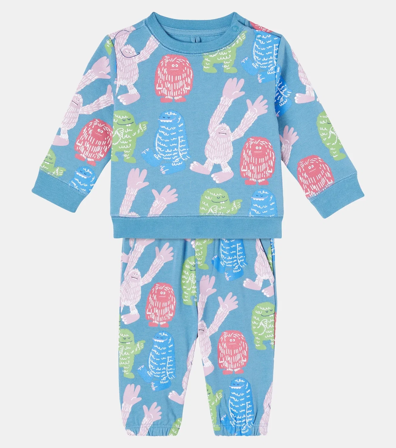 Комплект из хлопковой толстовки и спортивных брюк для малышей Stella Mccartney Kids, синий — фото 2