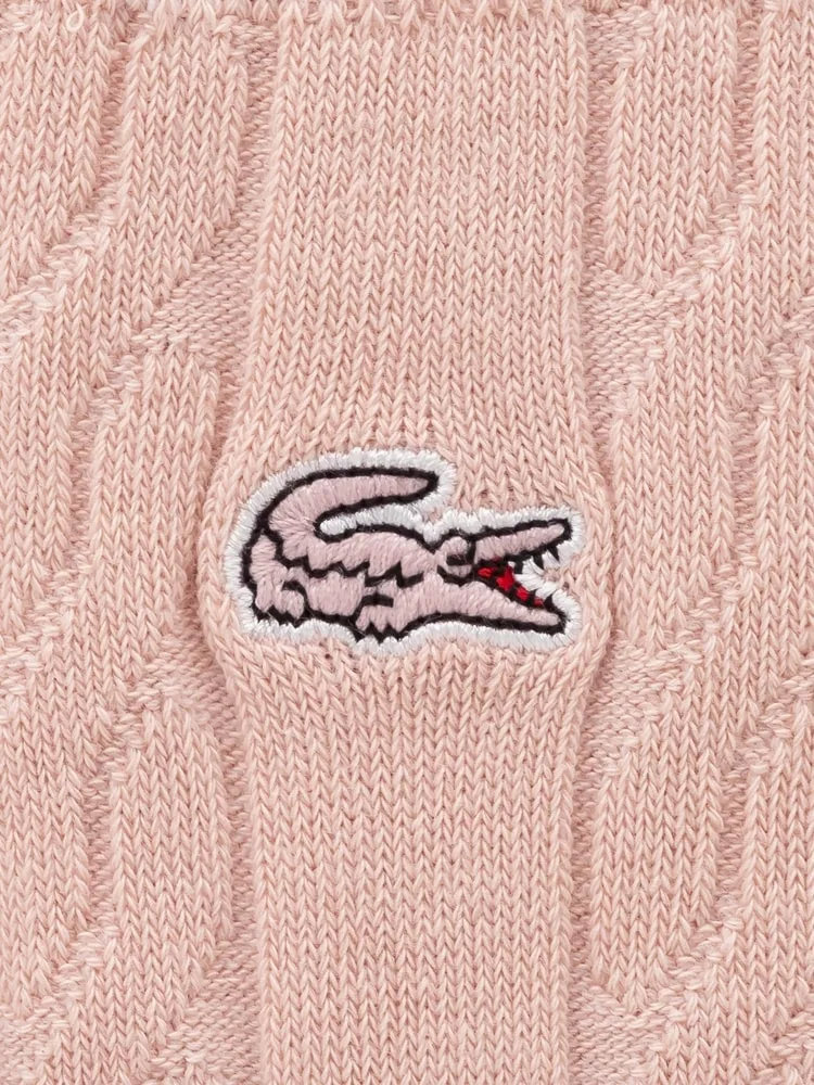 Носки женские LACOSTE кабельные миди, Pink — фото 2