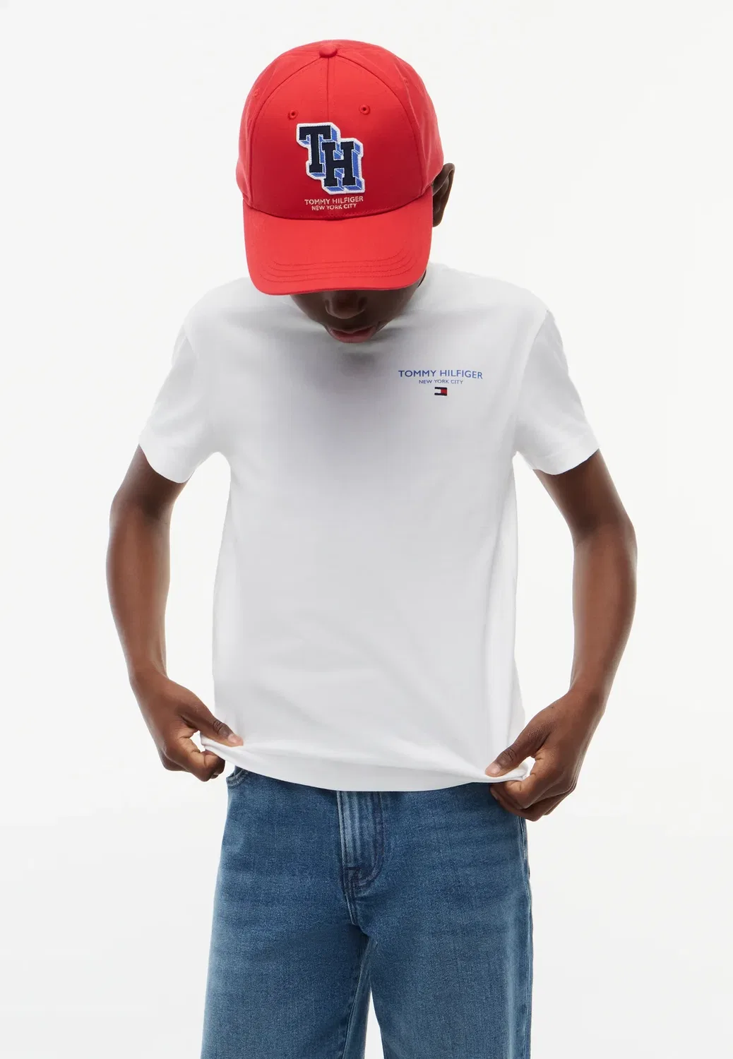Базовая футболка с логотипом, унисекс - базовая футболка Tommy Hilfiger, White