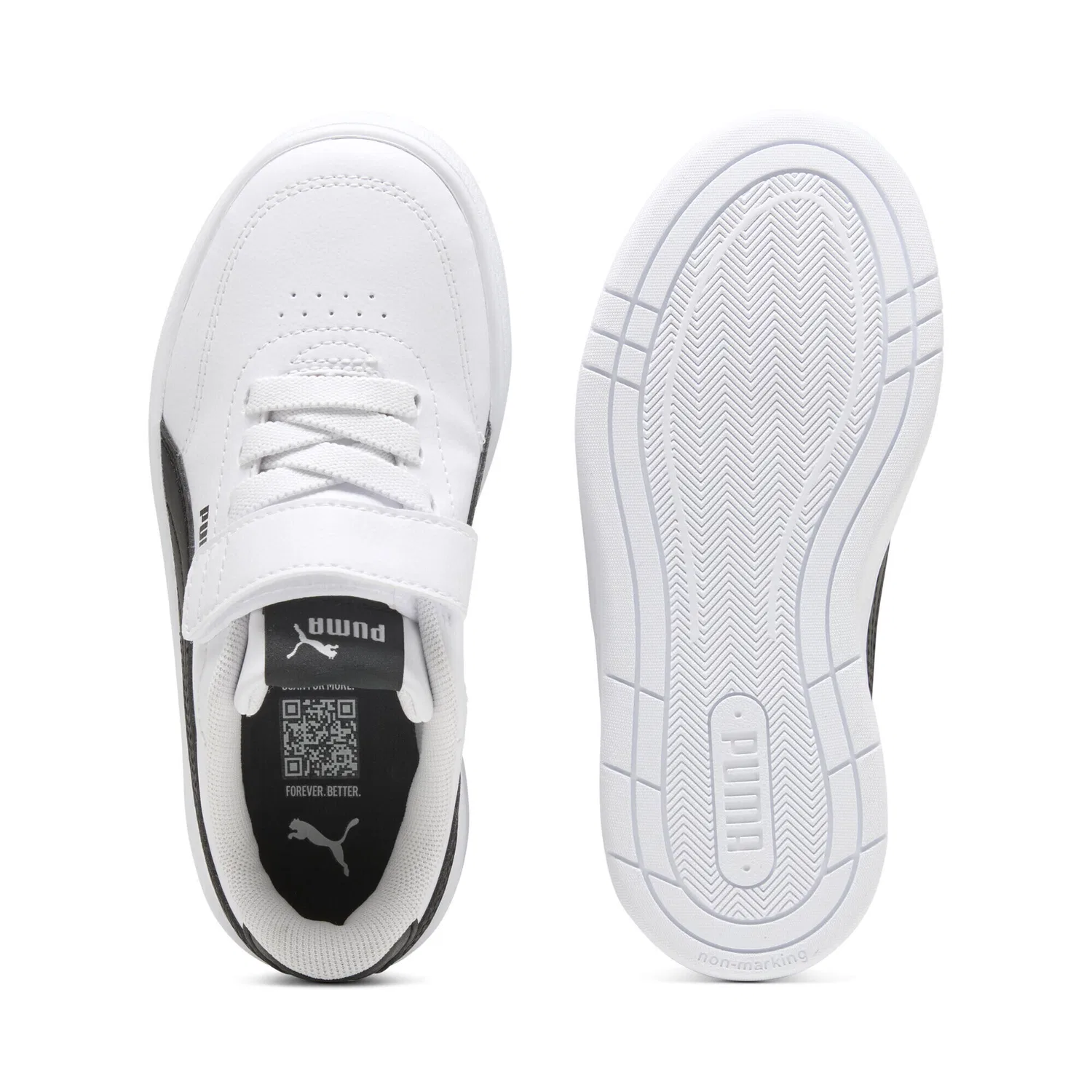 Детские кроссовки с закрытой пяткой Court Classic Clean Puma, Weiss Schwarz — фото 4