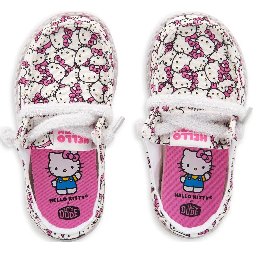 Детские слипоны Wendy Hello Kitty для малышей Heydude, White/Pink — фото 4