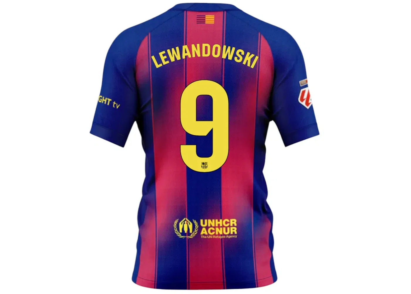 Мужская футбольная футболка с принтом Nike x FC Barcelona x Olivia Rodrigo 25/26 Home Player's Edition Lewandowski Print Nike, Blue/Garnet — фото 2