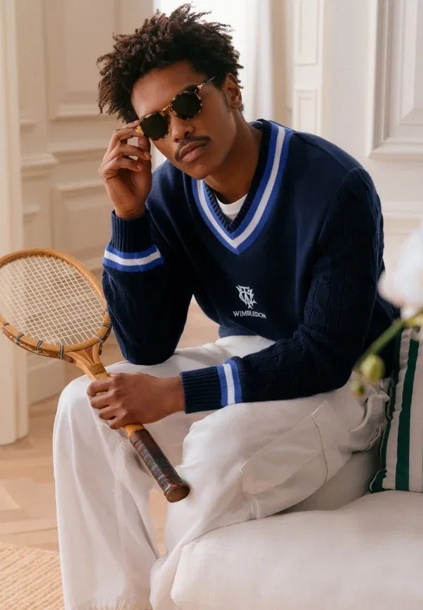 Свитер с вязаным узором Wimbledon, Polo Ralph Lauren, Refined темно-синий