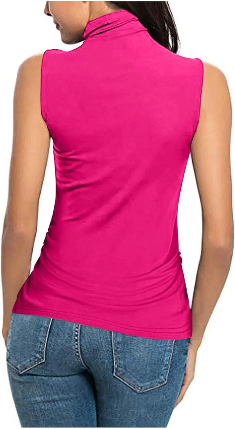 Женский топ-борцовка без рукавов облегающий, 02-hot Pink — фото 3