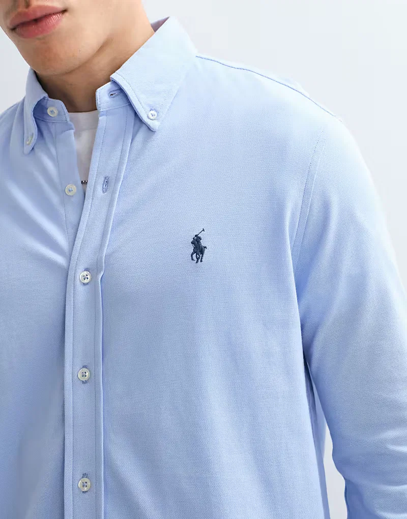 Рубашка с длинными рукавами и пуговицами Polo Ralph Lauren, синий — фото 3