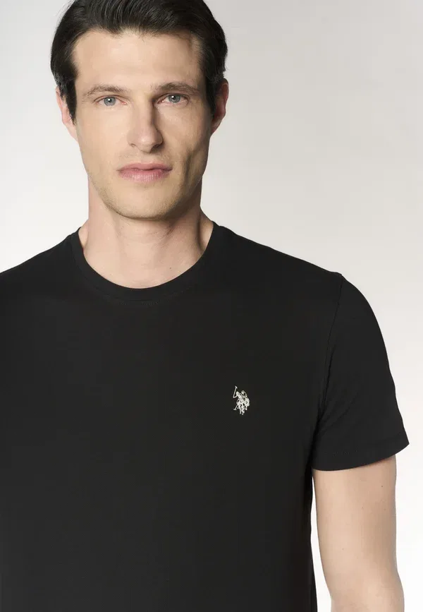 Футболка хлопковая Basic t-shirt U.S. Polo Assn., черный — фото 4