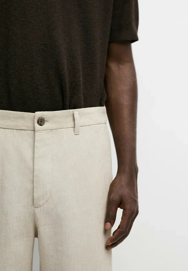 Брюки из льна Trousers Massimo Dutti, beige, бежевый — фото 4