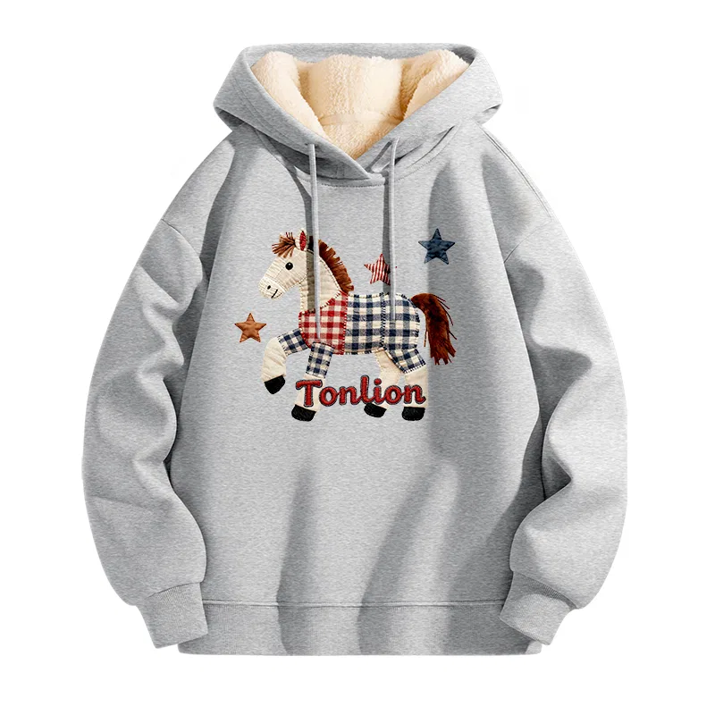 Детский худи с капюшоном на флисе Tonlion, Цвет Heather Grey