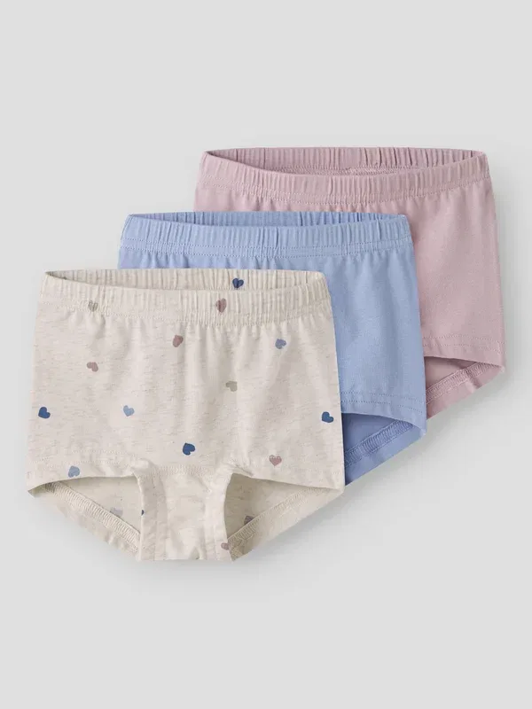 Колготки хлопковые Nmftights 3 pack - briefs Name It Peyote Melange, Pink, Light Blue, розовый/светло-голубой