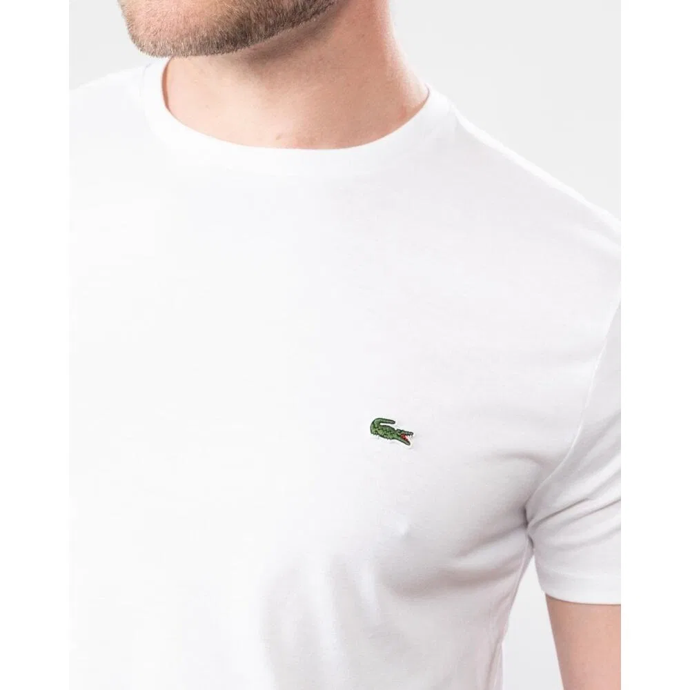 Мужская хлопковая футболка Lacoste, Weiss — фото 2