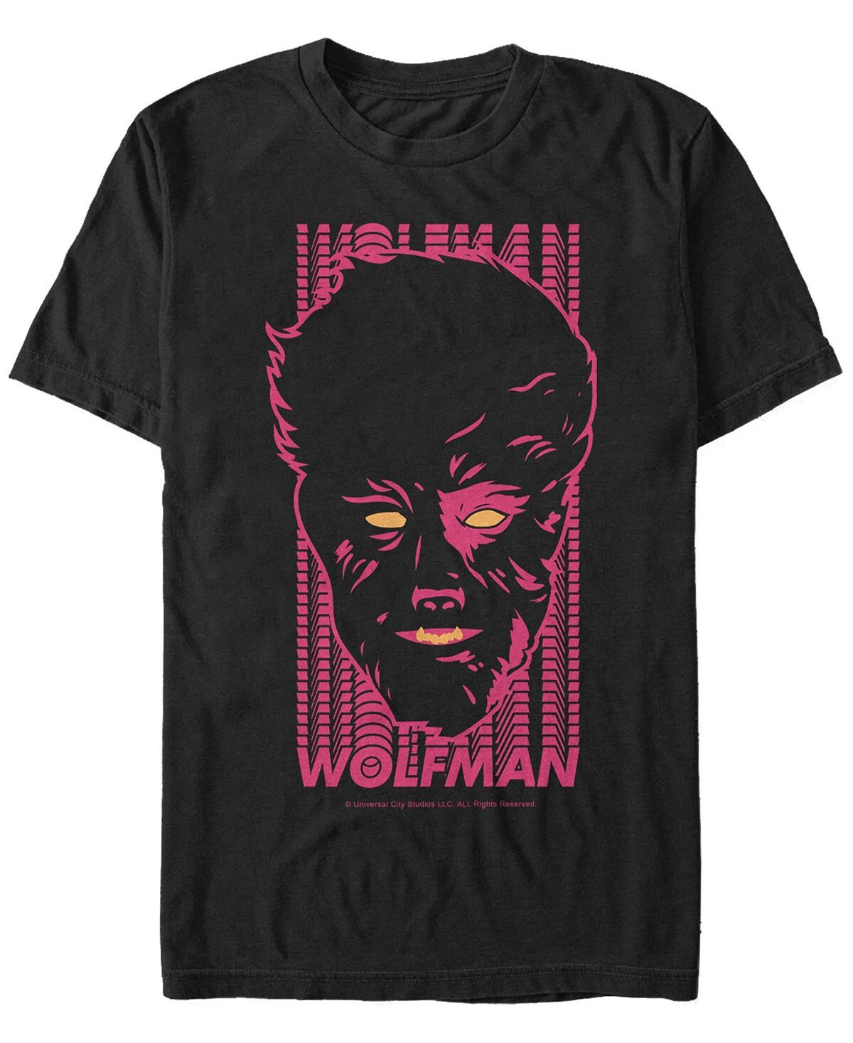 

Мужская футболка с коротким рукавом universal monsters wolfman neon big face Fifth Sun, черный