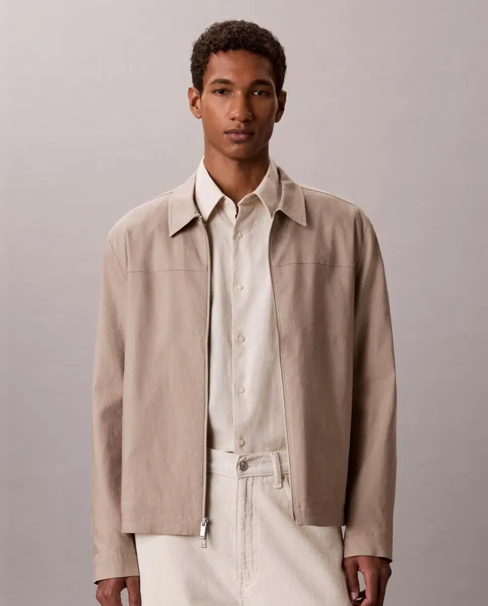Мужская рубашка-оверсайз из льна и лиоцелла Calvin Klein, Beige