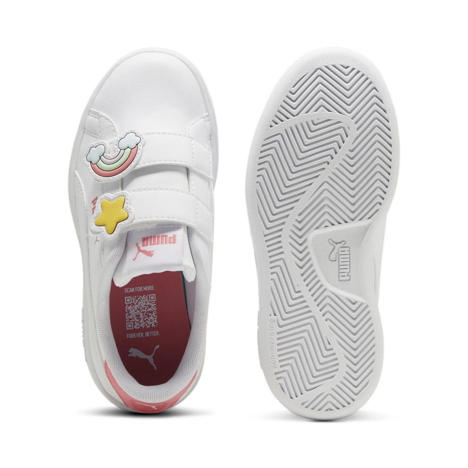Детские кроссовки с липучкой Smash 3.0 Badges Puma, Hellrosa Pastellrosa — фото 4