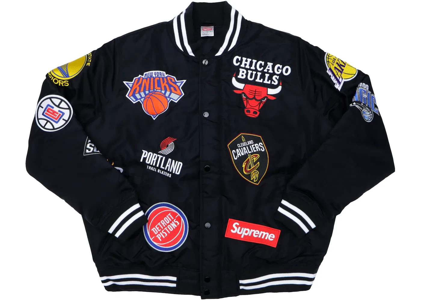 Мужская куртка из денима с принтом Supreme Nike NBA, Black