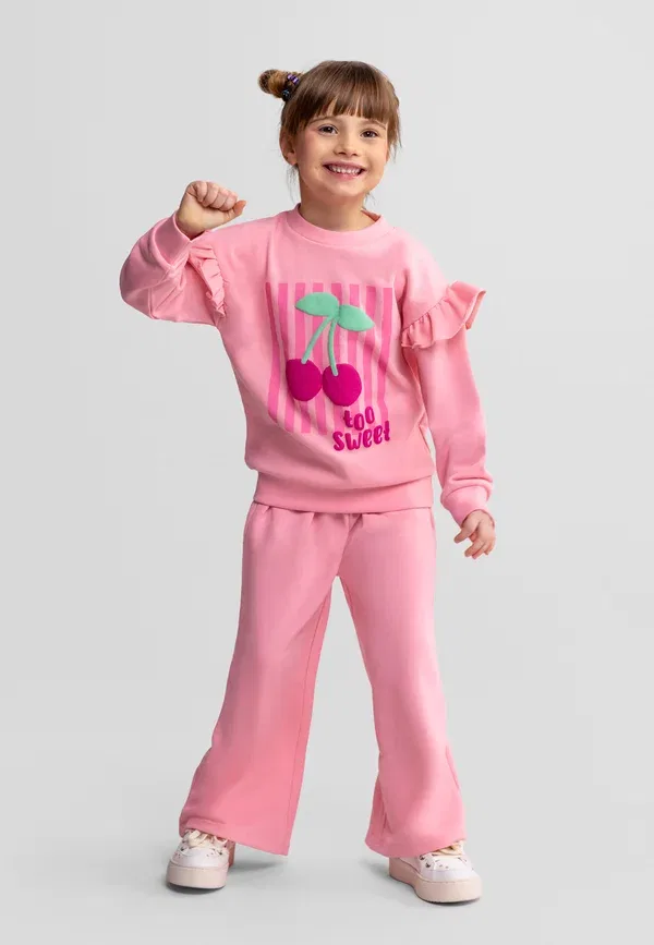 Брюки из футера с принтом Set and wide joggers Minoti, light pink, светло-розовый — фото 2