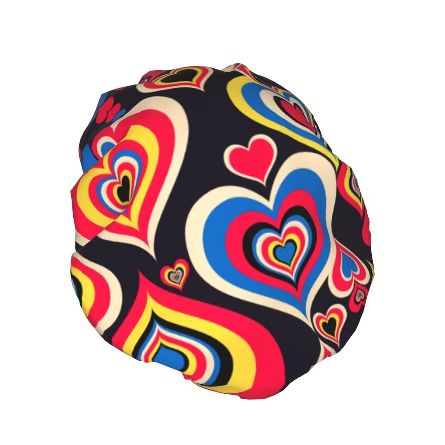 Шапочка для душа Tie Dye Trippy Love Heart, FJQWKLF, 27 cm — фото 2