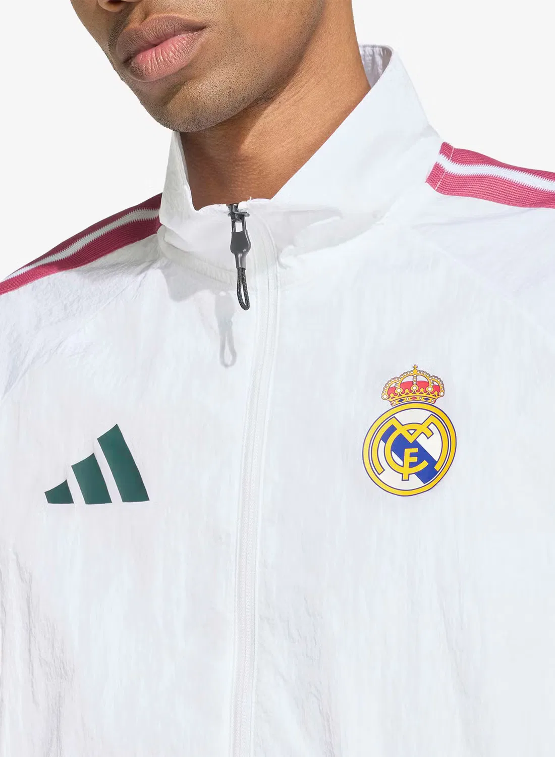 Куртка-бомбер с воротником-стойкой Real Madrid Home Anthem Adidas, черный — фото 4