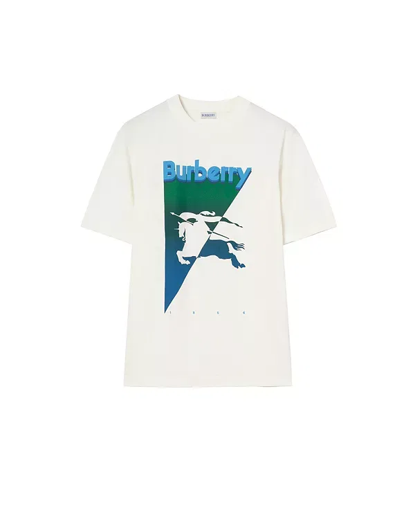 Мужская футболка с принтом Ekd Cotton T‑Shirt Burberry, Chalk White — фото 4