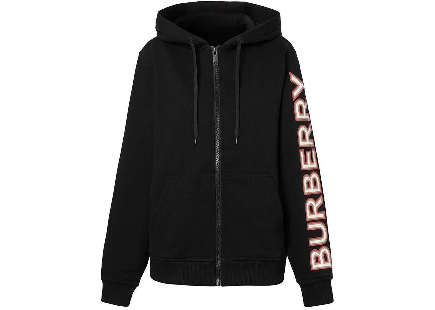 Женская худи на молнии с принтом Burberry, Black/Multi