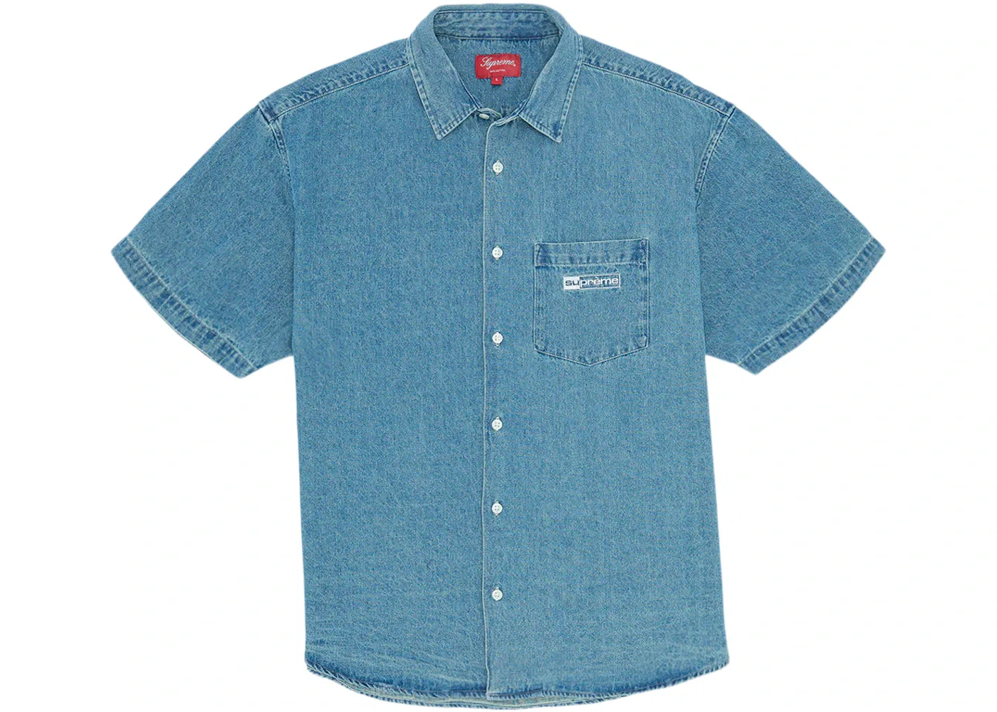 Мужская рубашка с коротким рукавом Supreme S/S Shirt, Blue